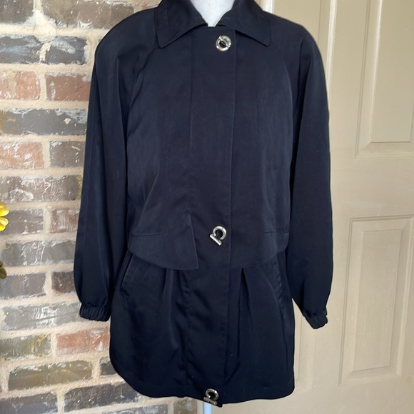 Fleet Street Adjustable Waist Coat Raincoat Waterproof Toggles Full Zip Sz Small - Picture 3 of 11